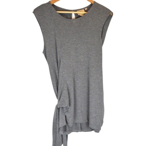 VANESSA VIRGINIA Dayla Jersey Knit Wrap Tie Tunic Tee, Size Small - Gray - Picture 2 of 7